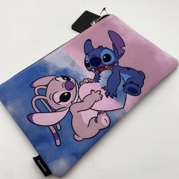 Disney Loungefly Stitch Cosmetic Bag Lilo & Stitch with Angel Heart Makeup Bag - Picture 4 of 6